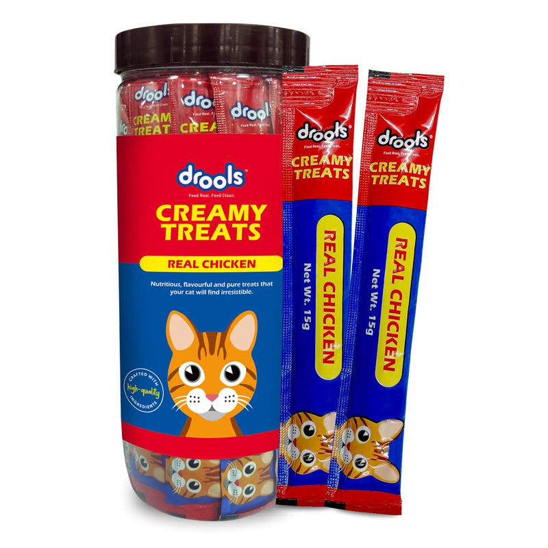 Drools Creamy Treats for Cats of All Stages, Real Chicken 25 Pcs