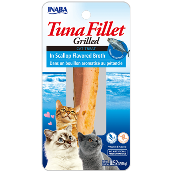 INABA Churu Tuna Fillet Tuna & Scallop Broth Cat Treats USA502A, 15 g (Pack of 1)