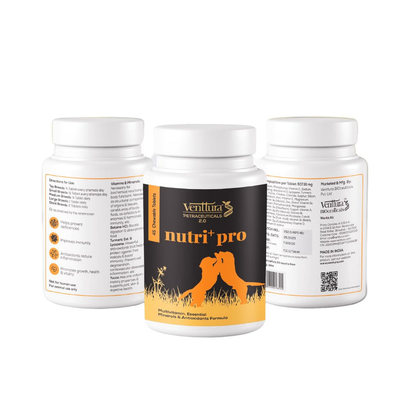 Venttura Nutri Plus Pro Multi-Vitamin Chewable Supplement for Dogs – Supports Overall Health, Energy & Vitality