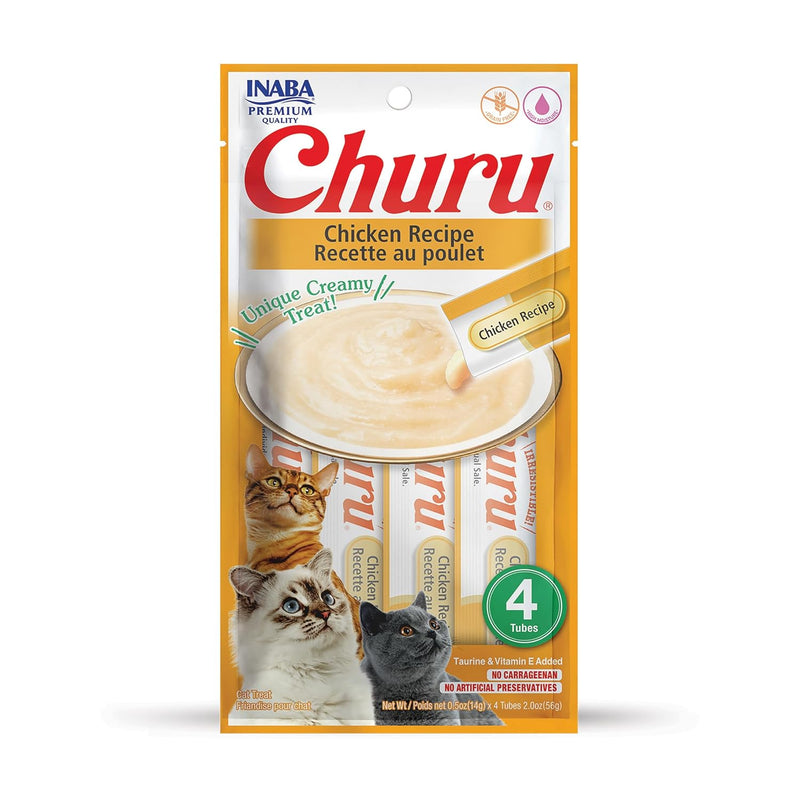 INABA Churu Chicken Recipe Lickable Purée Natural Cat Treats USA603A, 56 g (Pack of 1)