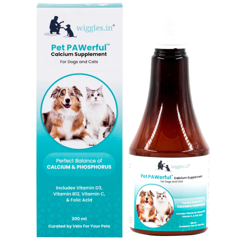 Wiggles Pet PAWerful Calcium Phosphorus Syrup Supplement for Dogs and Cats, 200 ml