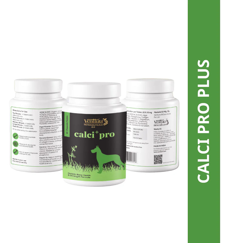 Venttura Calci Pro Plus Calcium Supplement for Dogs – Chewable Bone & Joint Health Supplement