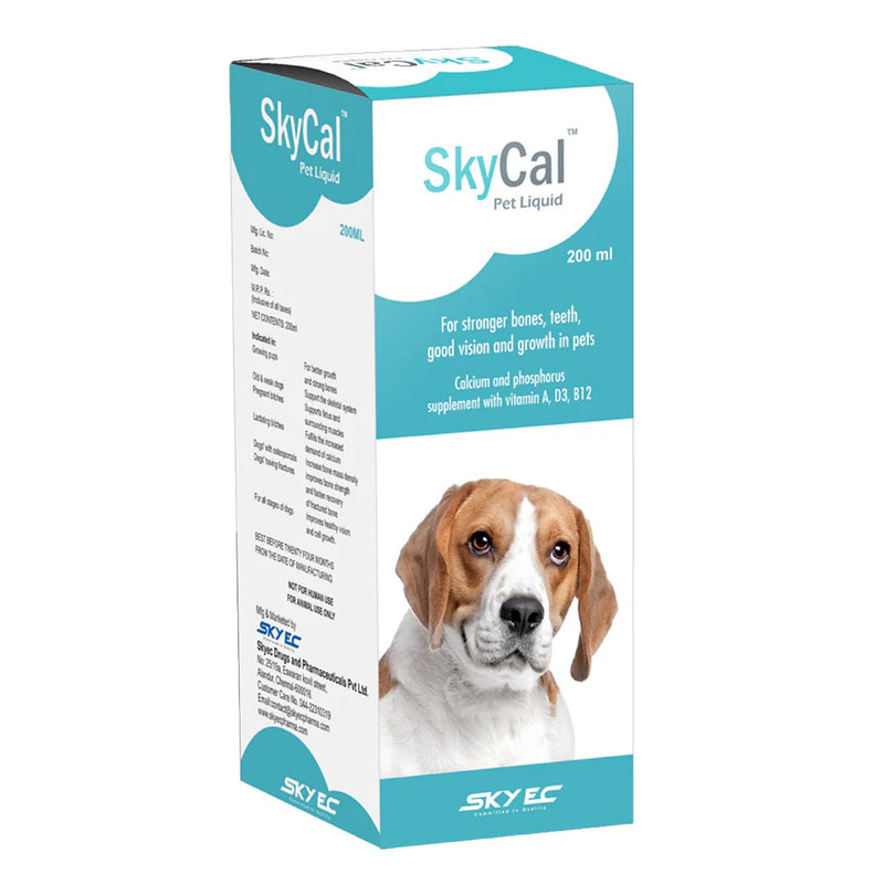 Sky EC Dog & Cat Supplements Skycal 200ml Calcium and Vitamin Syrup for Pets, 200ml