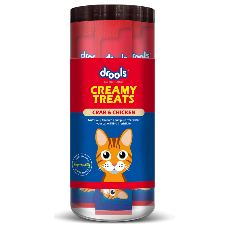 Drools Creamy Treats for Cats of All Stages, Crab & Chicken 25 Pcs