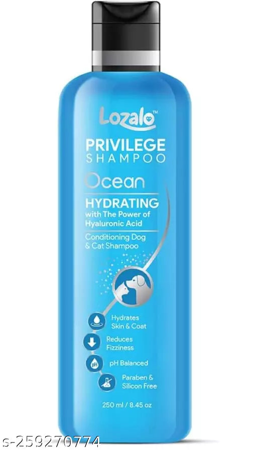 Lozalo Privilage Pet Shampoo Ocean Hydrating with Hylauronic Acid for Cats & Dogs, 250ml