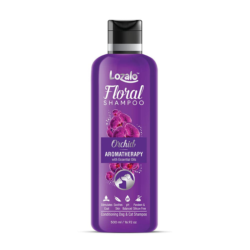 Lozalo Floral Pet Shampoo Effective Cleansing for Smelly Dogs and Cats (Orchid Fragrance)