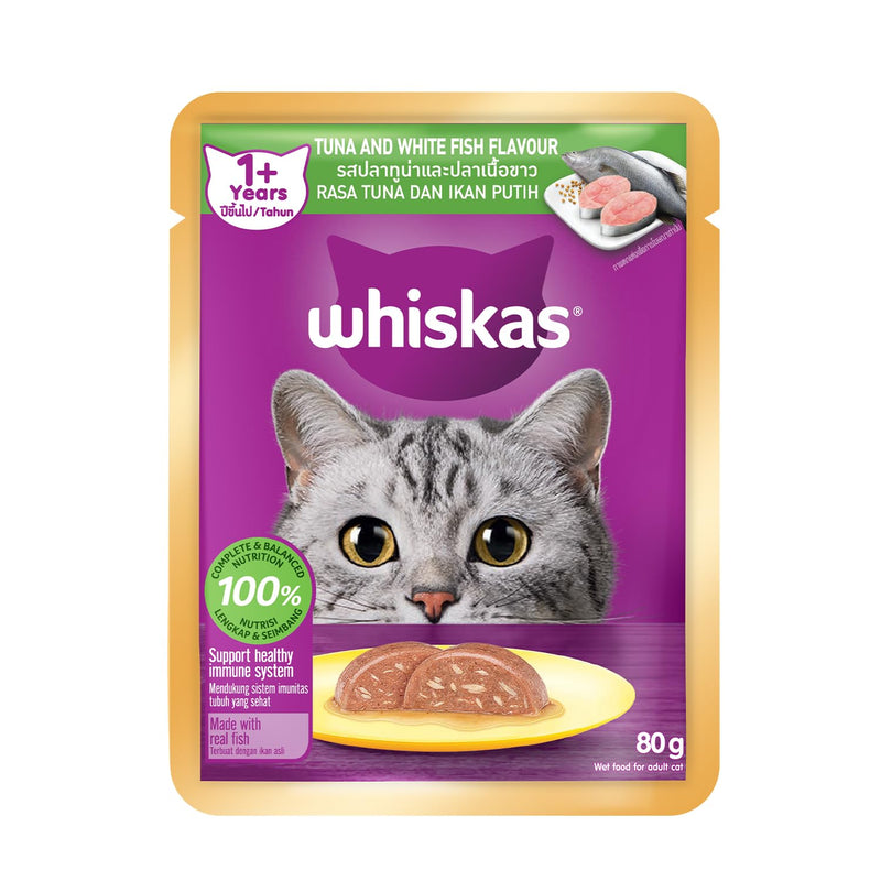 Whiskas Adult Wet Cat Food Tuna and White Fish Flavour