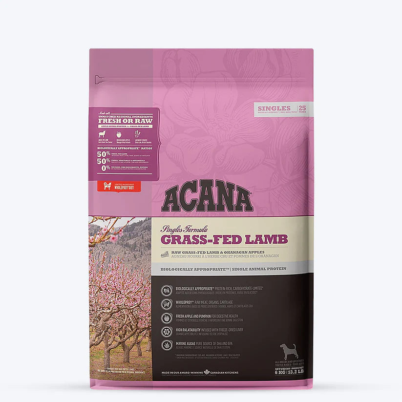 Premium lamb protein in Acana dry dog food for lean muscle