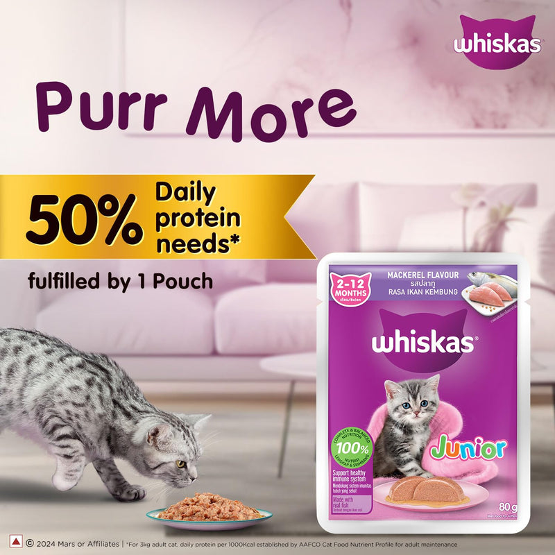 Whiskas Kitten Wet Cat Food Mackerel (Newly Launched)