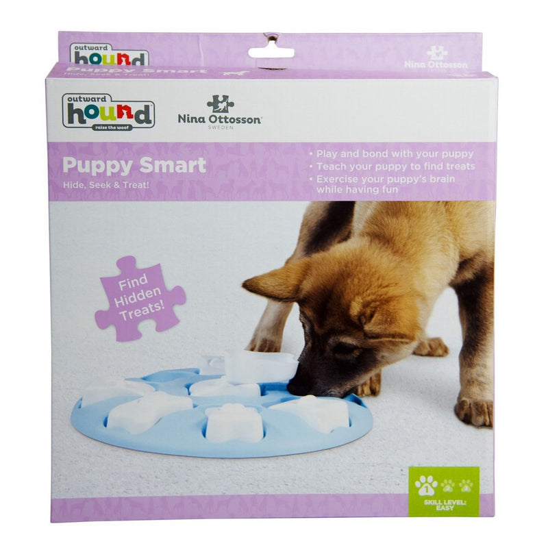 Outward Hound Puppy Smart Interactive Treat Puzzle Dog Toy, Blue, 1 Unit