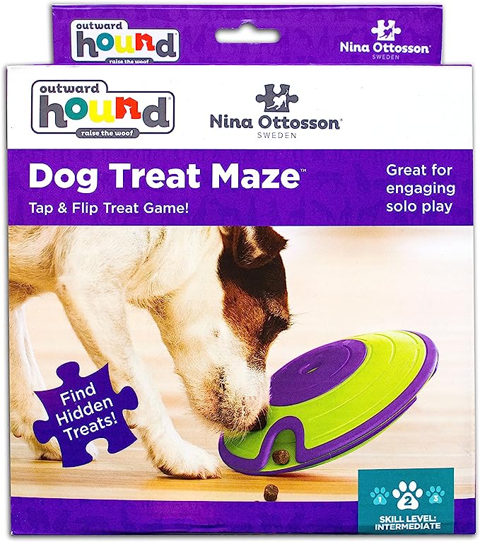 Outward Hound Nina Ottosson Treat Maze Interactive Treat Puzzle Dog Toy, Intermediate