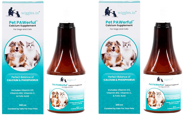 Wiggles Pet PAWerful Calcium Phosphorus Syrup Supplement for Dogs and Cats, 200 ml