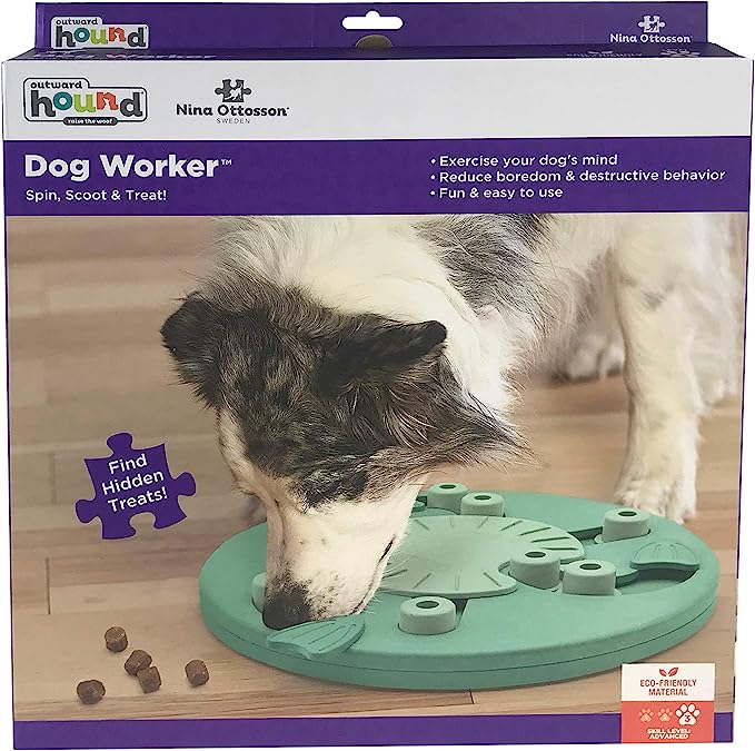 Outward Hound Nina Ottosson Dog Worker Green Interactive Treat Puzzle Dog Toy