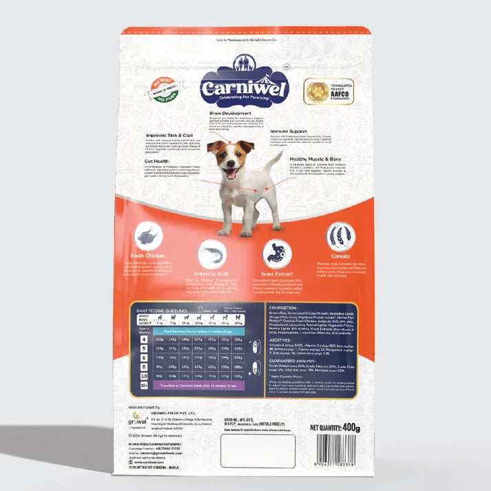 Carniwel with Fresh Chicken, Dry Dog Food for Small Dog, Puppy