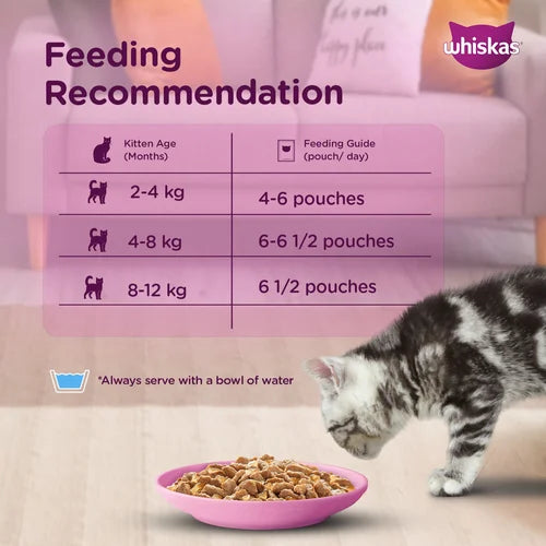 Whiskas Kitten Wet Cat Food Tasty Mix, Chicken Tuna & Sweet Potato in Gravy