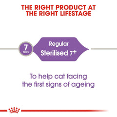 Cat eating Royal Canin Sterilised 7+ Cat Food.