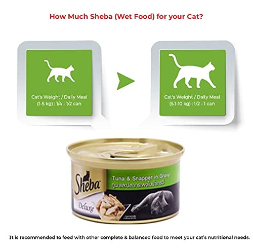 Sheba Tuna & Snapper in Gravy Adult Wet Cat Food, 85 gm