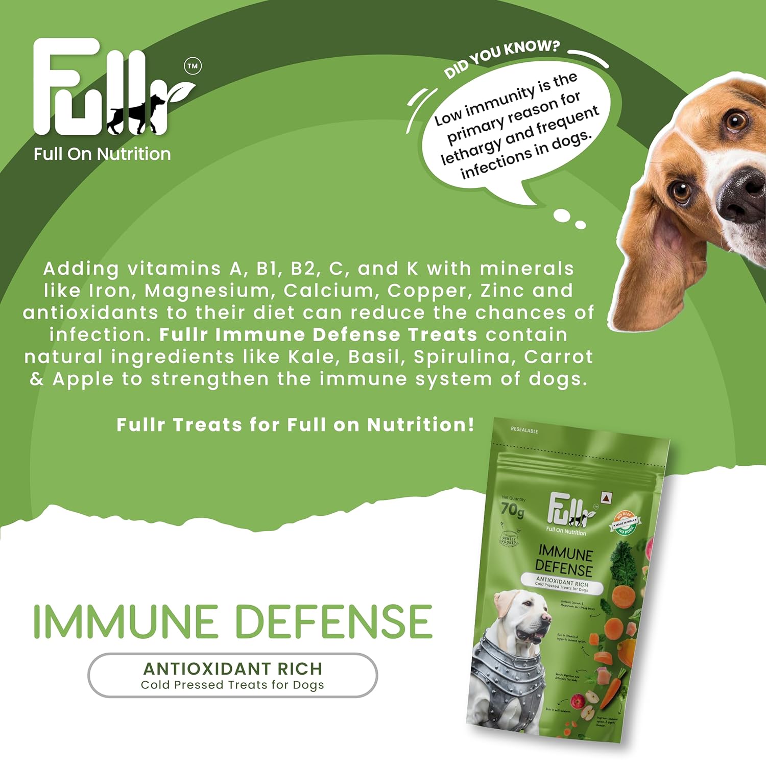 Natural ingredients in Fullr Immune Boost treats
