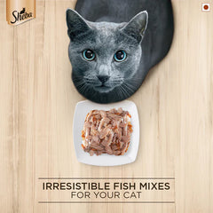 Sheba fish flavored cat food
