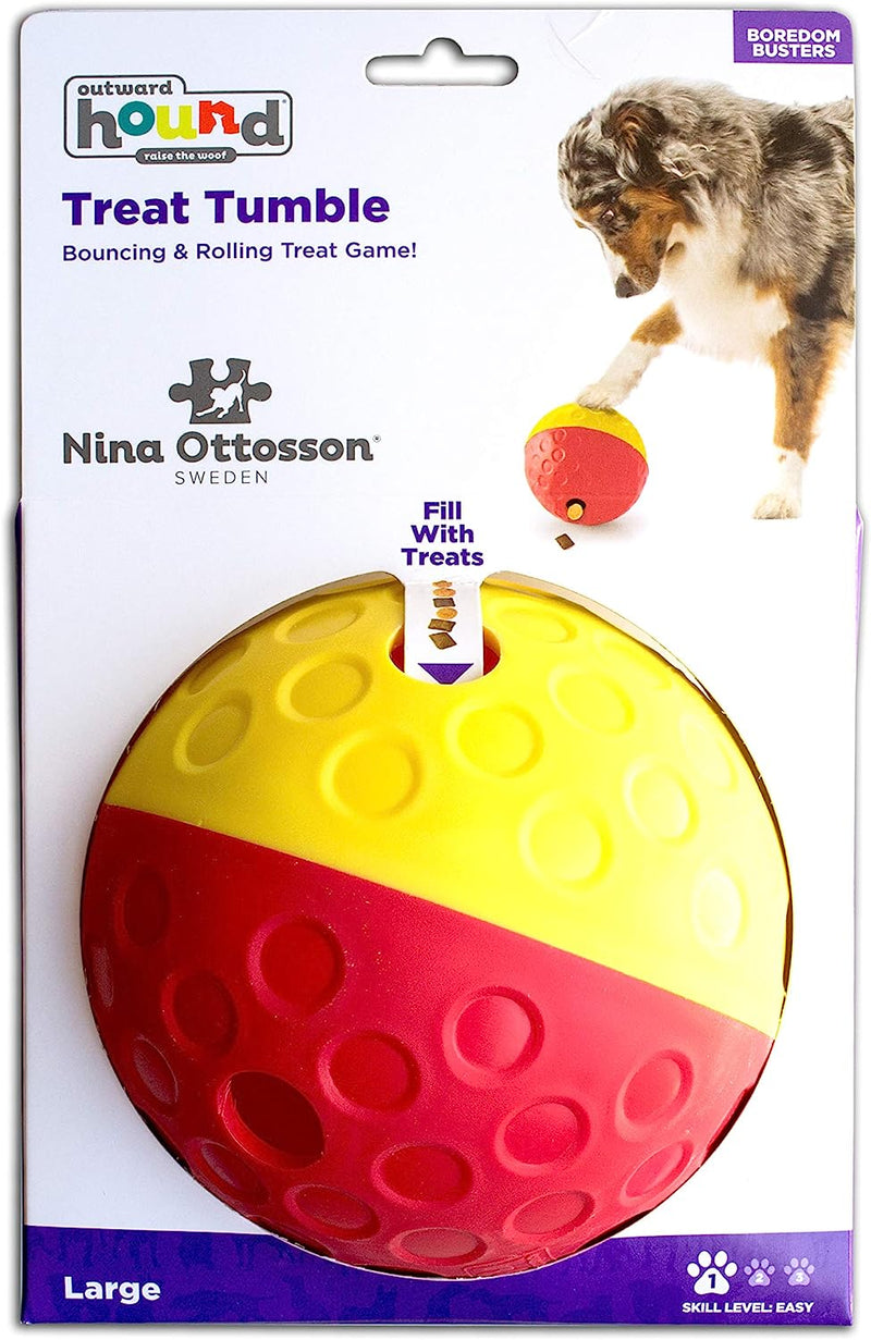 Outward Hound Nina Ottosson Treat Tumble Red Interactive Treat-Dispensing Puzzle Dog Toy, Large