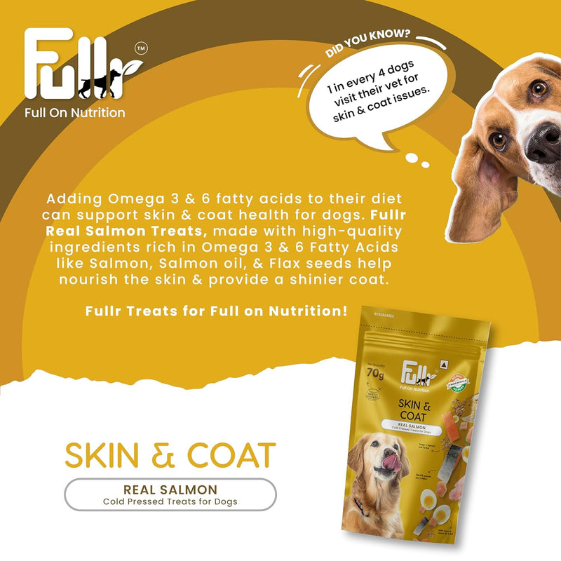 Fullr Skin & Coat Cold Pressed Dog Treats, 70g (Pack of 1)