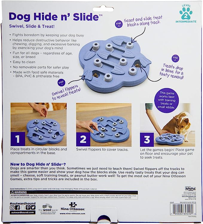 Outward Hound Nina Ottosson Dog Hide N' Slide Purple Interactive Treat Puzzle Dog Toy