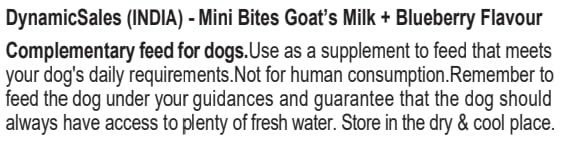 DynamicSales (India) Dog Treats for Healthy & Shiny Skin & Coat Mini Bites Training Treats for Adult & Puppy Blueberry with Goat Milk, 220g