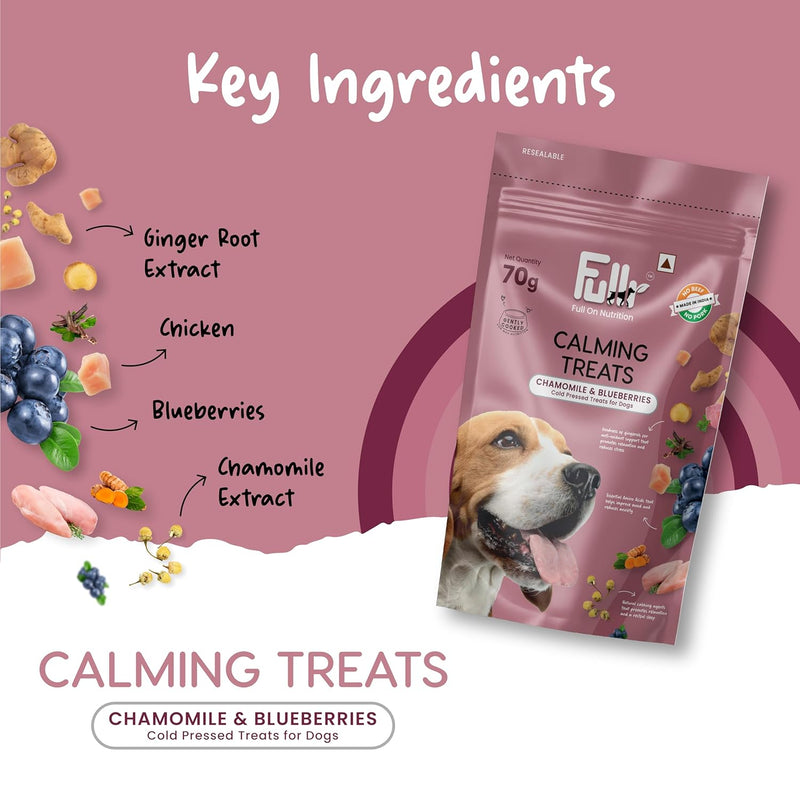 Fullr Calming Cold Pressed Dog Treats, 70g (Pack of 1)