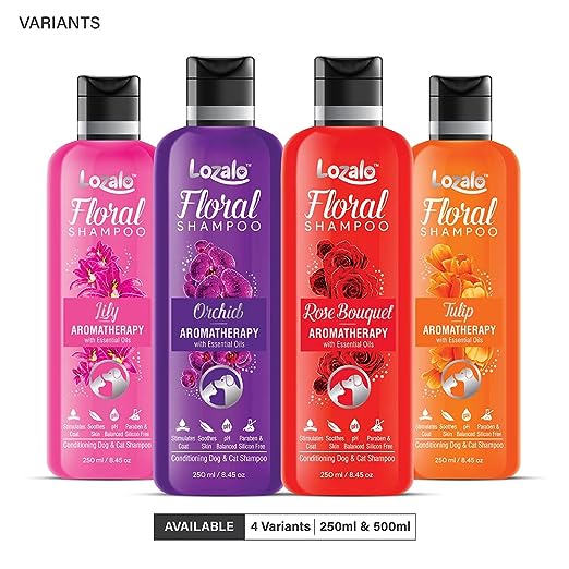 Lozalo Floral Pet Shampoo Tulip Fragrance - Cats & Dogs, 250ml