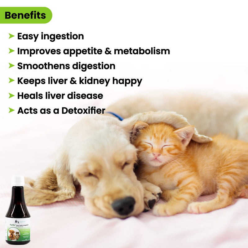 Furliv Liver Tonic for Dogs Cats Appetite Booster - Multivitamin Appetizer Pet Syrup