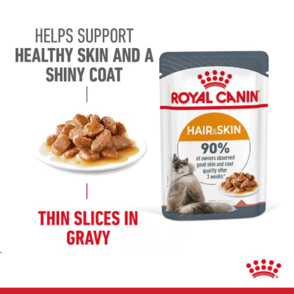 Royal Canin Hair And Skin Care Wet Cat Food Gravy,