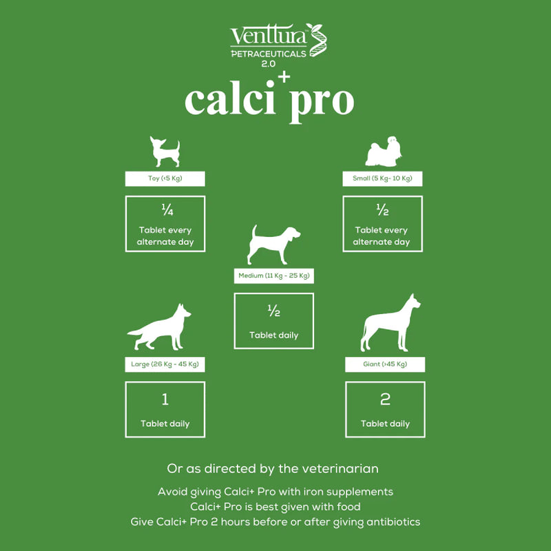 Venttura Calci Pro Plus Calcium Supplement for Dogs – Chewable Bone & Joint Health Supplement