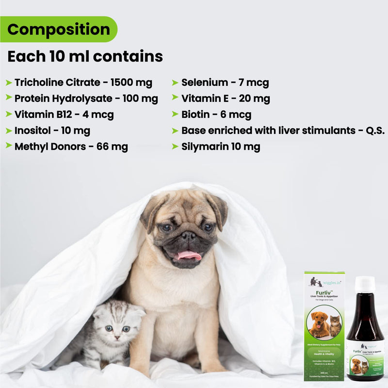 Furliv Liver Tonic for Dogs Cats Appetite Booster - Multivitamin Appetizer Pet Syrup