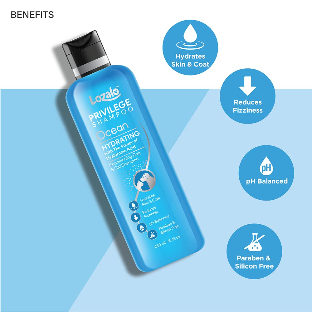 Lozalo Privilege Ocean Shampoo for pet hydration.
