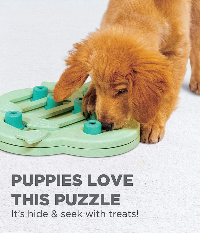 Outward Hound Nina Ottosson Puppy Hide N' Slide Green Interactive Treat Puzzle Dog Toy