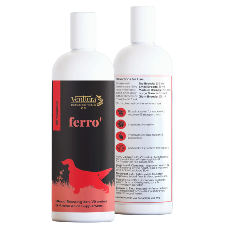 Venttura Ferro Plus Iron Supplement Syrup for Dogs – Supports Healthy Red Blood Cells & Energy Levels