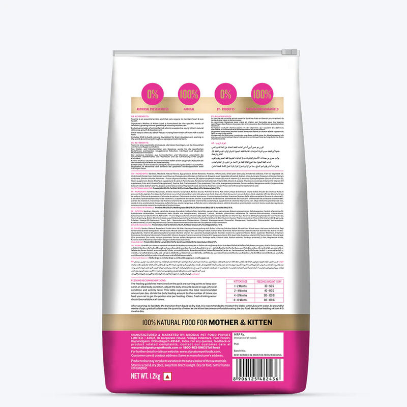 Signature Grain Zero All Breed Mother & Kitten Dry Cat Food