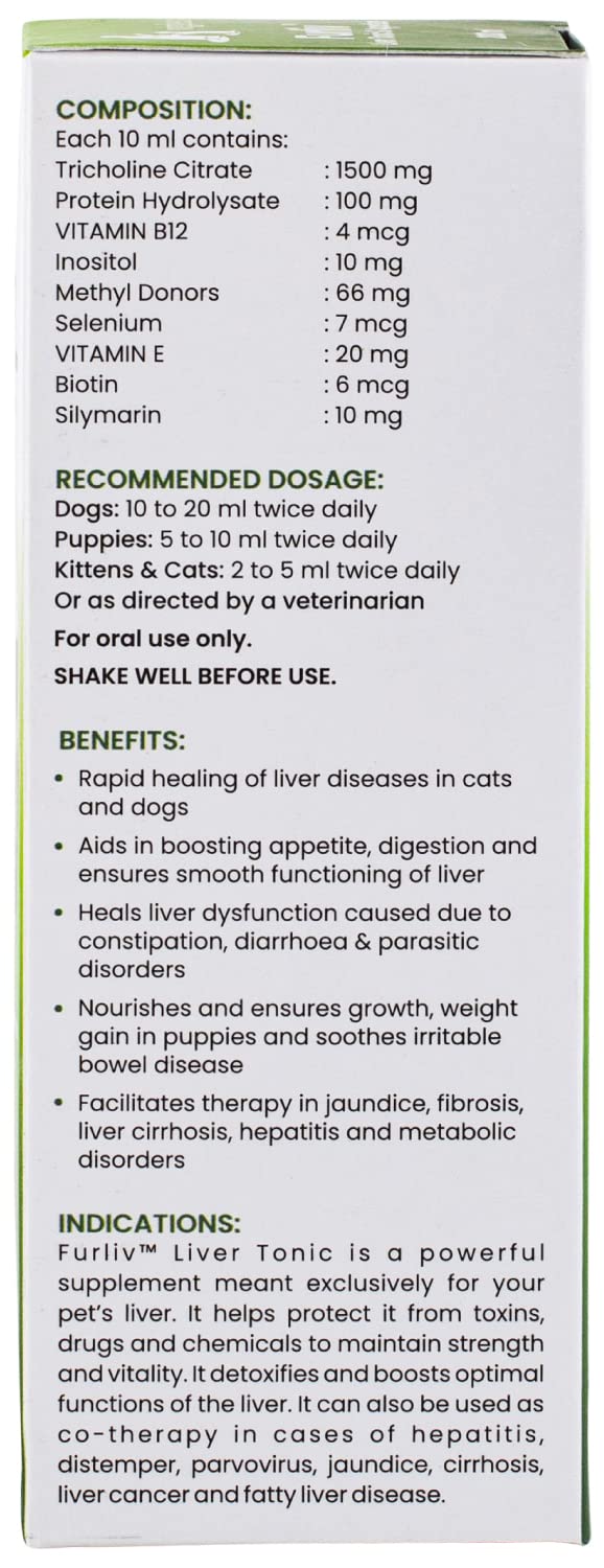 Furliv Liver Tonic for Dogs Cats Appetite Booster - Multivitamin Appetizer Pet Syrup