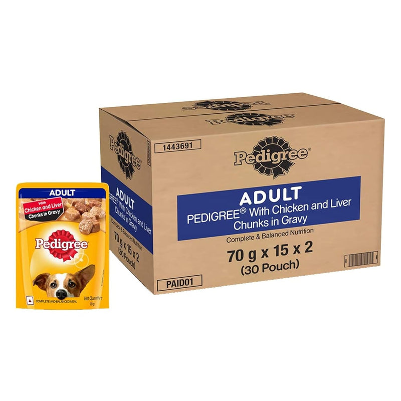 Pedigree Adult Wet Food Chicken & Liver Chunks in Gravy