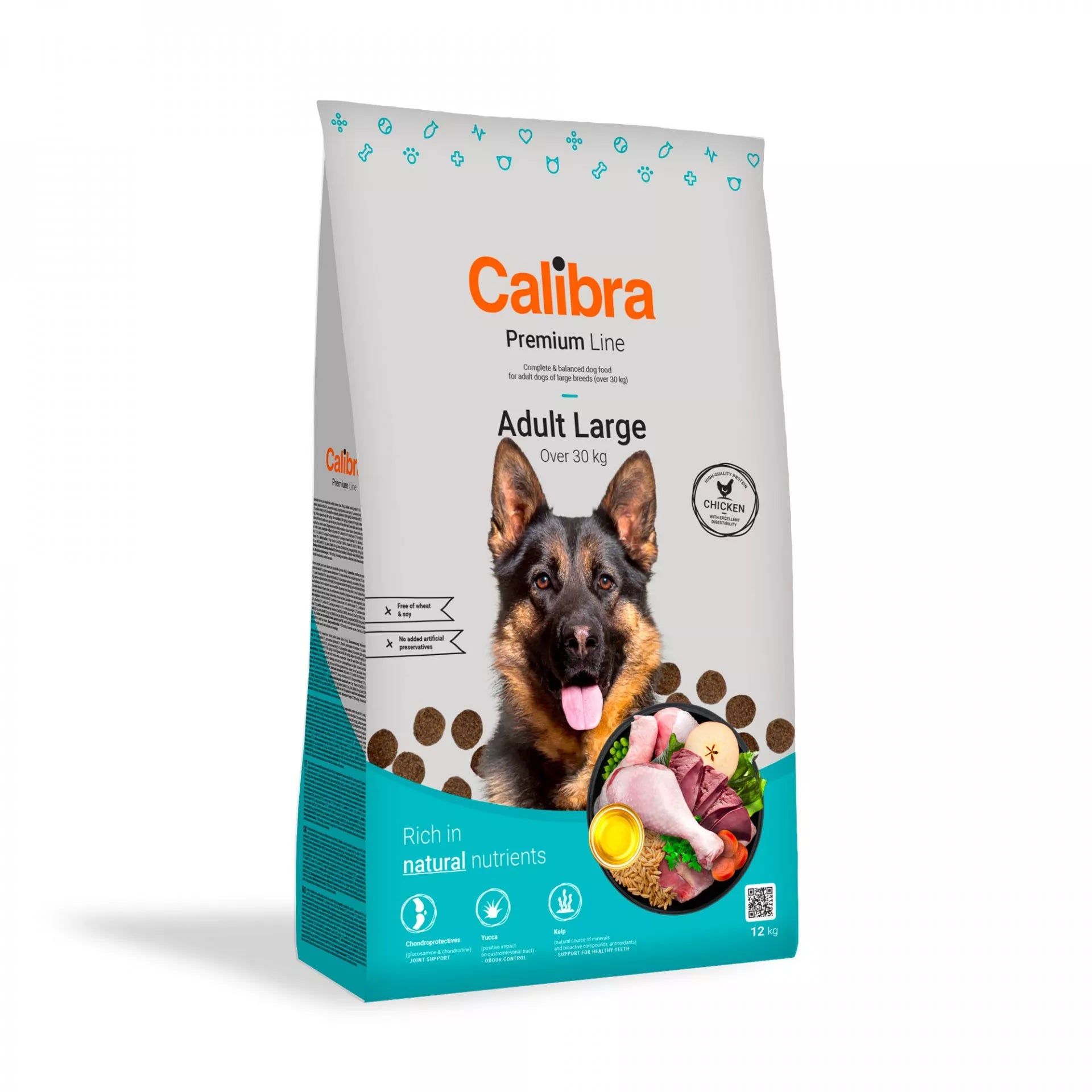 Bag of Calibra Adult Large Breed Dog Food.