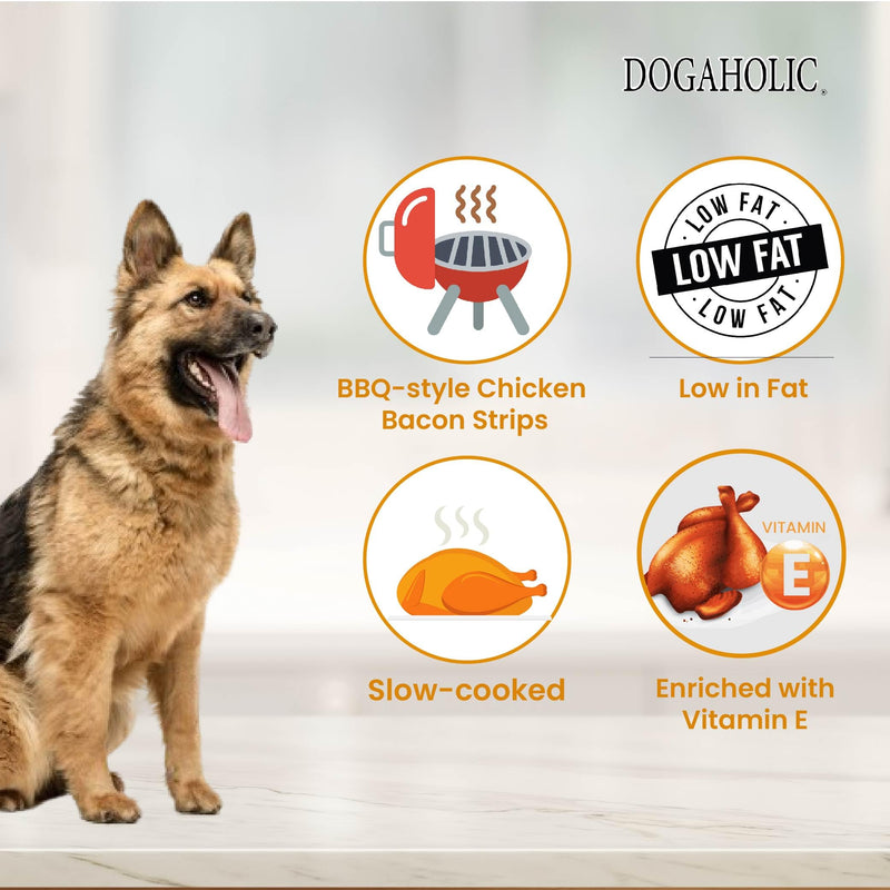 Dogaholic Max soft bacon strips for pets
