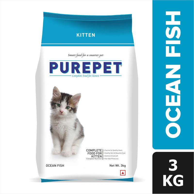 Purepet ocean fish kitten dry food.
