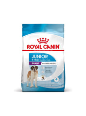 Royal Canin Giant Junior Dog Food bag on display
