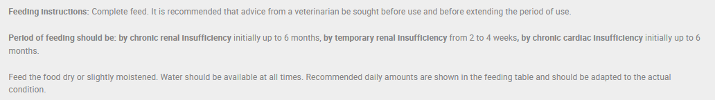 Ingredients for renal diets.