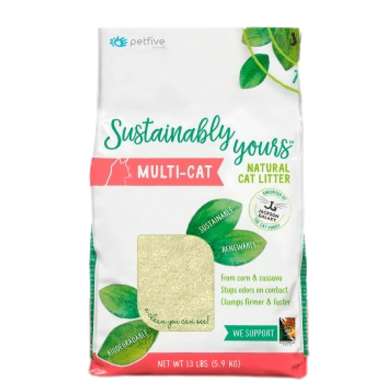 Eco-friendly multi-cat unscented litter in a bag
