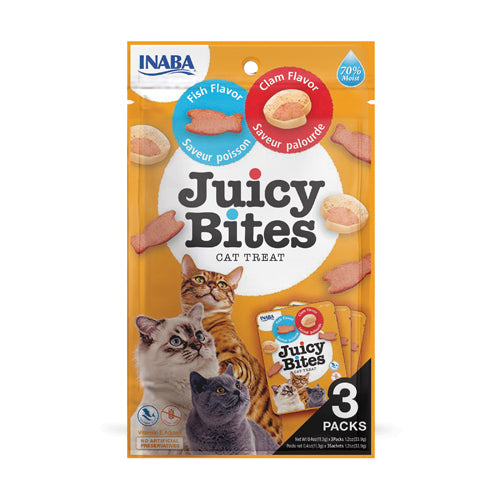 INABA Churu Juicy Bites Fish and Clam Flavor Cat Treats USA702A, 33.9 g (Pack of 1)