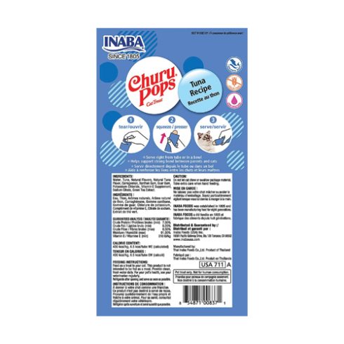 INABA Churu Juicy Bites Tuna Recipe Flavor Cat Treats USA711A, 33.9 g (Pack of 1)