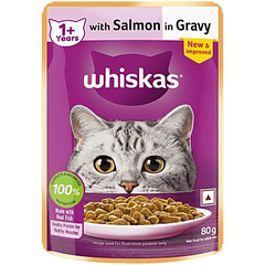 Wet food with real salmon for adult cats
