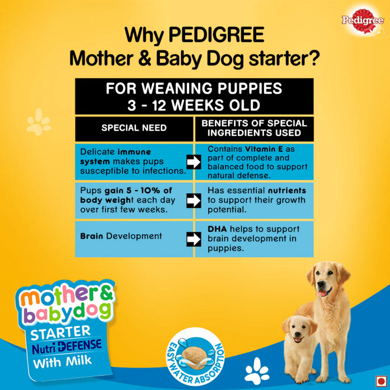 Pedigree Starter Nutri Defense With Milk Pregnant/ Lactating Mothers & Pups (3-12 Weeks) Dry Dog Food