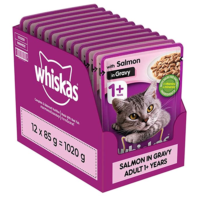 Whiskas salmon in gravy for adult cats
